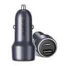 Oraimo 38W Car Charger Adapter with Dual Output,Type C PD 20W & QC 3.0 Quick Charge,Lightweight & Durable Metal Body & Fast Charging Compatible with iPhone, All Smartphones, Tablets & More