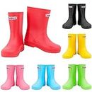 Zorax - UK17 Kids - EU36 - Red Girls Boys Waterproof Non-Slip Kids Motorbike Rain Boots Kids Rain Shoes Wellies Unisex Children Wellington Boots