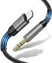 Auto AUX Kabel für iPhone [Apple MFi-zertifiziert] 1M Audiokabel Aux Kabel Lightning auf 3.5mm Premium Audio Auto Stereoanlagen, Lautsprecher, Kopfhörer für iPhone 14/14 Pro/13/12/11/SE/X/XS/XR/8P/7