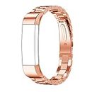 for Fitbit Alta Watch Band, AISPORTS Fitbit Alta HR Stainless Steel Band Smart Watch Adjustable Bands Bracelet Buckle Clasp for Fitbit Alta/Fitbit Alta HR Fitness Accessories - Rose Gold
