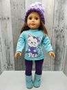 Winter, Purple & Teal Snow-Kitty Pant Set & Accessories, for 18-Inch Dolls