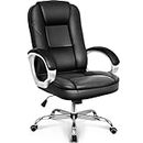 NEO CHAIR Office Chair Computer Desk Chair Gaming - Ergonomic High Back Cushion Lumbar Support with Wheels Comfortable Jet Black Leather Racing Seat Adjustable Swivel Rolling Home Executive