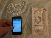 Apple iPod Touch 4ta Generación 64GB Negro Paquete Lote Hello Kitty Estuche Mp3 Usado
