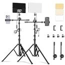 EMART 2-Pack LED Studio Lights, 2700K-7500K Dimmable Video Photography Lighting Kit with 63'' Tripod Stand&Phone Holder, Portable Lighting for Video Recording, YouTube, Streaming Filming