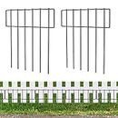 10 Pack Animal Barrier Fence, 17 in(H) X 10 Ft(L) Decorative Garden Fence, Rustproof Metal Wire Garden Border Fence, Dog Rabbits Ground Stakes Fence for Garden.