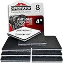 X-Protector Non Slip Furniture Pads X-PROTECTOR -Premium 8 pcs 4" Furniture Pad! Best SelfAdhesive Furniture Grippers Rubber Feet Couch Stoppers -Ideal Furniture Floor Protectors Furniture Feet for Fix Furniture