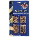 Safety Pins Gold 4 Assorted Sizes 20mm to 50mm Safety Pin For Clothes 100pcs Safety Pins Durable Rust-Resistant for Art Craft Sewing and Pinning Home Office Use.