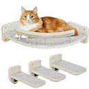 Cat Hammock Cat Wall Shelves with 3 Steps, Cat Shelves and Perches for Wall, Cat Wall Furniture Cat Climbing Shelf, Cat Scratching Post Cat Wall Shelf for Indoor with Plush Covered, Gift for Cat