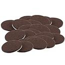 softtouch 3" Round Heavy Duty Self Stick Felt Furniture Pads to Protect Hardwood Floors from Scratches, 3 Inch, Brown, 24 Piece