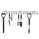 Direct Online Houseware House Of Home Tool & Garden Storage Rack | Metal Wall Hanging Shed Hooks For Gardening Tools, Equipment, Shovels, Rakes, Hose | 16 Hooks One Tier Garage Organiser
