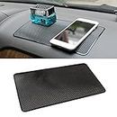 Car Dashboard Anti-Slip Rubber Pad, 10.6"x 5.9" Universal Non-Slip Car Magic Dashboard Sticky Adhesive Mat for Phones Sunglasses Keys Electronic Devices and More Use (Black/Grid)