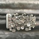Beaded Apple Watch Band Women iWatch Jewellery Fitbit Bracelet Crystal Leaves