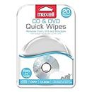 Maxell CD & DVD Quick Wipes, Remove Dirt, dust, and smudges, Great for DVDs, CDs, Playstation Discs, and Xbox Discs, 20PK (190511)