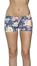 Klique B Floral Print Denim Shorts in Navy (Large)