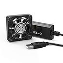 ELUTENG Mini 40mm 5V USB Fan Desk PC Fans with L/M/H 3 Adjustable Speed Portable USB Computer Fan USB Case Box Electronic Cooling Fan 5300 RPM with Metal Grill for Laptop/TV Box/AV Cabinet/PS4/Router
