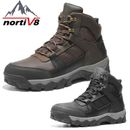 NORTIV8 Mens Hiking Boots Waterproof Mid Top Trekking Boots Leather Work Boots