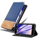 cadorabo Book Case works with Nokia Lumia 930 in DARK BLUE BROWN - with Magnetic Closure, Stand Function and Card Slot - Wallet Etui Cover Pouch PU Leather Flip