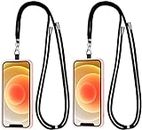FYY[2 Pack]Phone Lanyard,Universal Crossbody Cell Phone Lanyards,2×Durable Pads,2×Adjustable Shoulder Neck Straps,Cell Phone Lanyard Compatible with iPhone,Samsung Galaxy and All Smartphones, Black