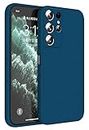Topme Cover per Samsung Galaxy S21 Ultra (6.8" Inches) Custodia Case, Protezione Della Pelle Della Custodia in Silicone Tpu - Blu zaffiro