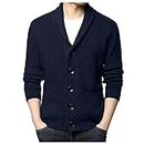 Asija Herren Strickjacke V-Ausschnitt Cardigan mit Knopfverschluss und Taschen Pullover Winter Moden Outdoorjacke Sweatshirt