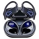 EUQQ Auriculares Inalambricos Bluetooth Deportivos - Cascos Inalámbricos con IP7 Impermeable, 120 Horas de Reproducción, para Running y Gym