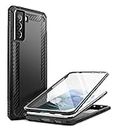 Clayco Polycarbonate Xenon Case for Galaxy S21 5G, [Built-in Screen Protector] Full-Body Rugged Cover Compatible for Fingerprint Reader, 6.2 inches 2021 Release - Black
