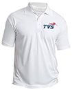 American Apple TVS Logo Printed Polo/Collar Half Sleeve T-Shirt for TVS Staff Employee Promotion T Shirt for Men and Women White