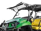 SuperATV Scratch-Resistant Flip Windshield Compatible with 2018+ John Deere Gator XUV590E /XUV 590E S4 /XUV 590M /XUV590 S4 | Closed, Vented, or Fully Open | 1/4" Hard Coated Polycarbonate | USA Made