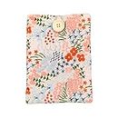 Embroidered Floral Kindle Sleeve - Compatible with Paperwhite/Basic (6''), Paperwhite (6.8''), Signature (6.8'') - Linen and Cotton Padded E-Reader Cover - Tablet Pouch Accessory, 7.8'' x 5.9''