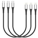 1FT Short USB C to Lightning Cable, [Apple MFi Certified] 3Pack Short iPhone Charging USB C Cable Braided 1 Foot PD Fast Charging for Apple iPhone 14 13 12 11 Pro Max Xs 8 7 6 5 Plus, iPad Air/Mini