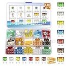 Vrupin 140Pcs -Car Fuses Assortment Kit,Car Fuse Kit, Blade-Type Automotive Fuses -Standard and Mini(5A/7.5A/10A/15A/20A/25A/30A),Replacement Fuses for Car/SUV/RV/Truck/Boat
