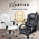 Artiss Office Chair Computer Executive Chairs PU Leather Work Seat Black White
