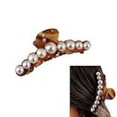 Elegant Pearl Hair Accessories for Women, Ideal for Women's Thick Hair, Small Mini Claw Clips with Pearls, Perfect for Elegant Wedding Styles and Fashionable Everyday Looks for Women & Girls