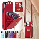 Crossbody Leather Wallet Card Bag Case For iPhone 15 Pro Max 14 13 12 11 XS XR 8