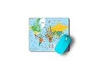 Corporate Mouse Pad|World Map Mouse Pad|World|Travel|Rubber Base Matte Finish Anti-Skid Mouse Pads Without Wrist Support for Laptop Desktop Computer PC Gaming Wireless Mouse|Mouse Pad for Office Girls Boys Kids Students