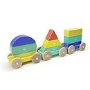 TEGU 5700654 Holzbausteine magnetisch, Zug, Mehrfarbig, Holzspielzeug für Kinder ab 12 Monate