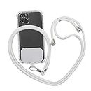 Phone Lanyard,Universal Crossbody Phone Lanyards,Adjustable Nylon Neck Strap,Cases Universal Cell Phone Accessories Charms (White)