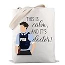 PWHAOO Criminal Show Quote Tote Bag This Is Calm And It’s Doctor Tote Bag Crime Show Merchandise TV Series Lover Gift, This is Calm Tote