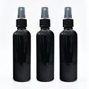 Happy Packaging 100ml Black Round PET Bottle with Fine Black Mist Spray Pump for Sanitizer, Moisturizer, Rose Water, Plant, Electronic Gadgets cleaners - Refillable, Reusable, Leakproof - Pack of 3