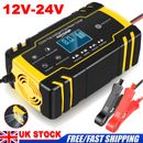 Smart Car Battery Charger 12V 24V 8A Intelligent Automatic Pulse Repair AGM GEL 