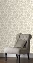 RASCH Eleganz TAPETE cremesilber metallic BLUMEN strukturiert FEATURE Wand