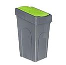FINE STAR Plastic 50L Litre Kitchen Home Recycle Recycling Bin Office Rubbish Trash Waste Dustbin With Lid (Green)