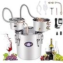 Suteck Alcohol Still 5Gal 18L Stainless Steel Alcohol Distiller Copper Tube Spirit Boiler with Thumper Keg and Build-in Thermometer for Home Brewing DIY Whisky Wine Brandy Making1