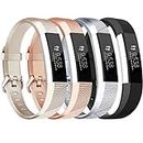 Tobfit for Fitbit Alta/Alta HR Strap, Adjustable Replacement Soft Sport Straps for Fitbit Alta HR and Fitbit Alta (NO Tracker) (Rose gold/Gold/Silver/Black, Small)