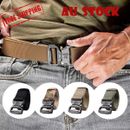 Mens Outdoor Tactical Belt Nylon Quick Release Army Waist Military Waistband AU