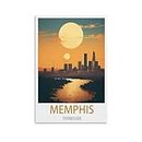EWPLOREWASP Poster vintage su tela, motivo: Memphis, Tennessee, decorazione da parete, poster decorativo