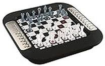 Lexibook CG1335 Chessman FX Electronic Chess Game with Touch Keyboard and Light and Sound Effects 32 Pieces 64 Difficulty Family Board Game Black/Silver