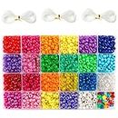 INSCRAFT Pony Beads, 33,00 pcs 9mm Pony Beads Set in 23 Colors with Letter Beads, Star Beads and Elastic String for Bracelet Jewelry Making by