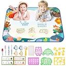 Bemece Water Doodle Mat, Aqua Drawing Painting Mat with Magic Water Pens, Painting Gifts for Boys and Girls Aged 2-7 Years (100 * 80cm)