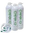 O2GO 3 X 18L Oxygen Can with Mask and Tube - revitalize 99.5% Pure Oxygen in a Lightweight Portable Canister